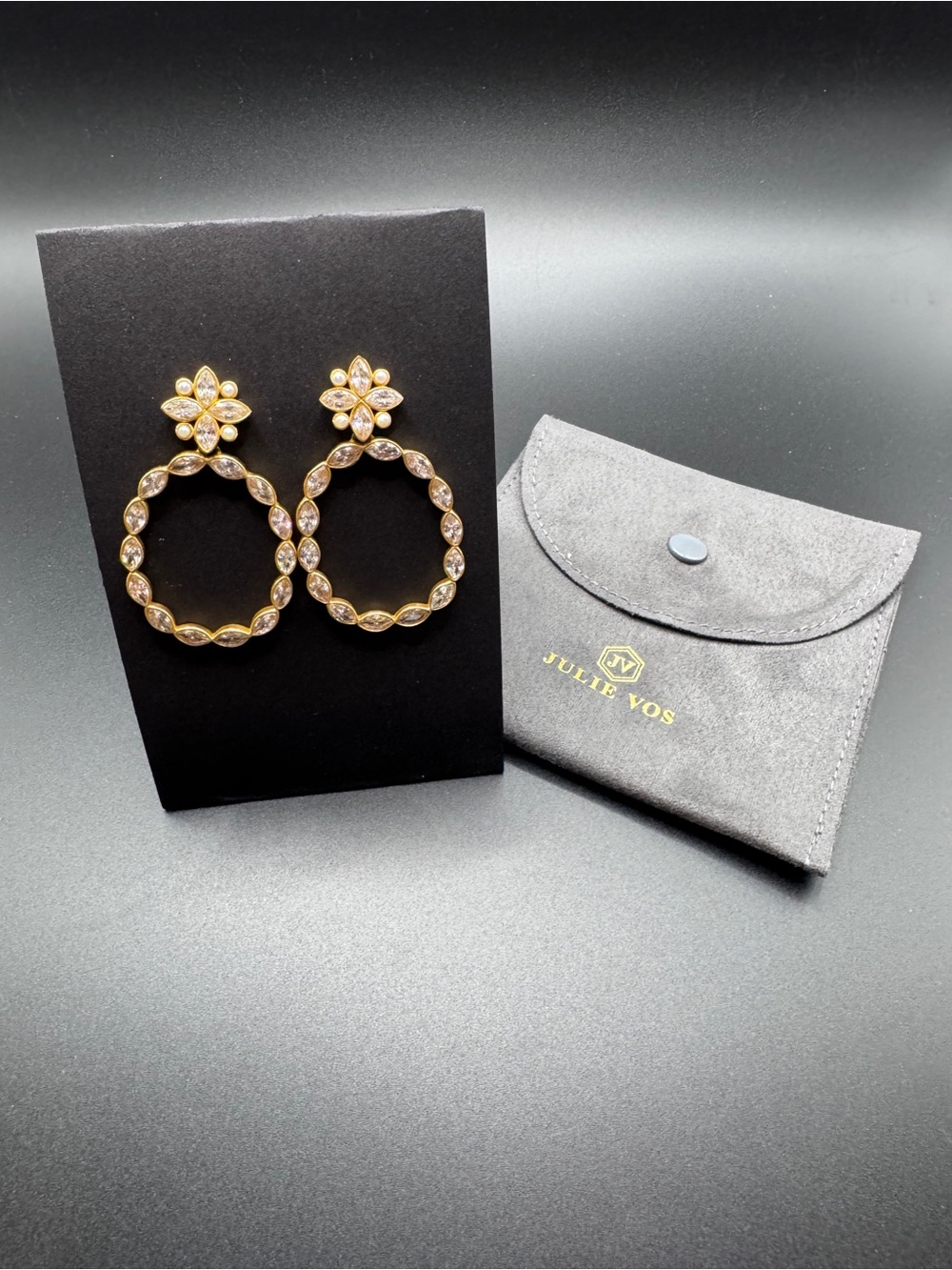 Julie Vos Earrings. 24K gold plate. Julie Vos hallmark.